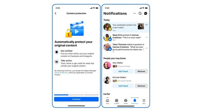 Herramienta de Protección de contenido en la app de Facebook