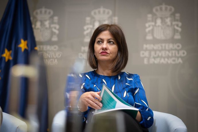 La ministra de Juventud e Infancia, Sira Rego, durante una intervención sobre el proyecto Gran Giro, a 6 de noviembre de 2025, en Madrid (España). Rego responde hoy a propuestas sobre salud mental de las personas jóvenes que han participado en el proyecto