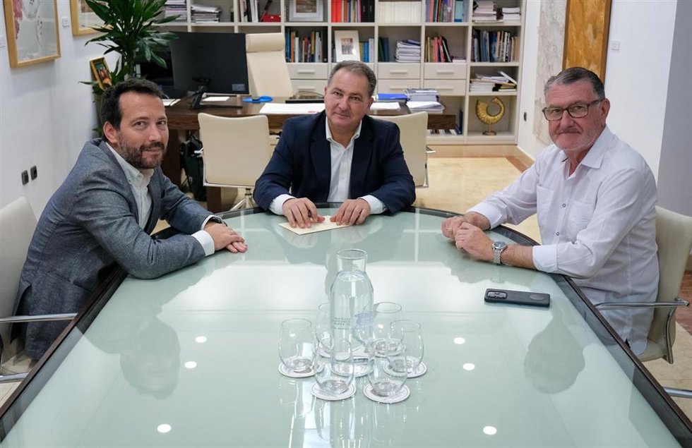 Archivo - El presidente de la Diputación Provincial de Huelva, David Toscano,  con el comisionado para el Acuerdo de Doñana, Jaime Mora