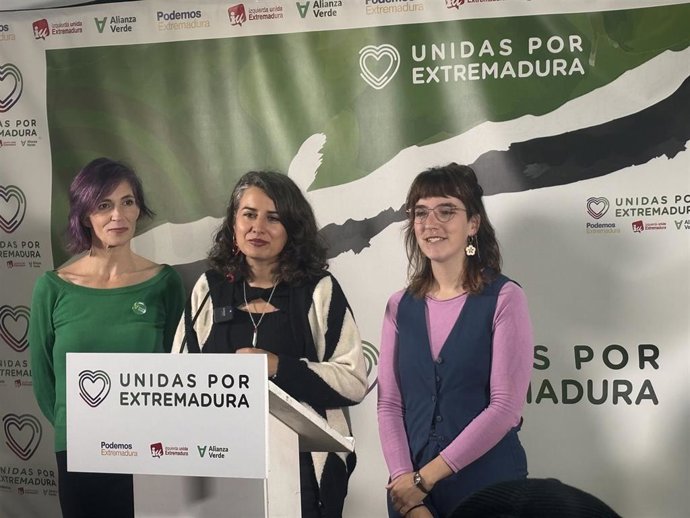 Presentación de la lista electoral de Unidas por Extremadura para las elecciones del 21 de diciembre