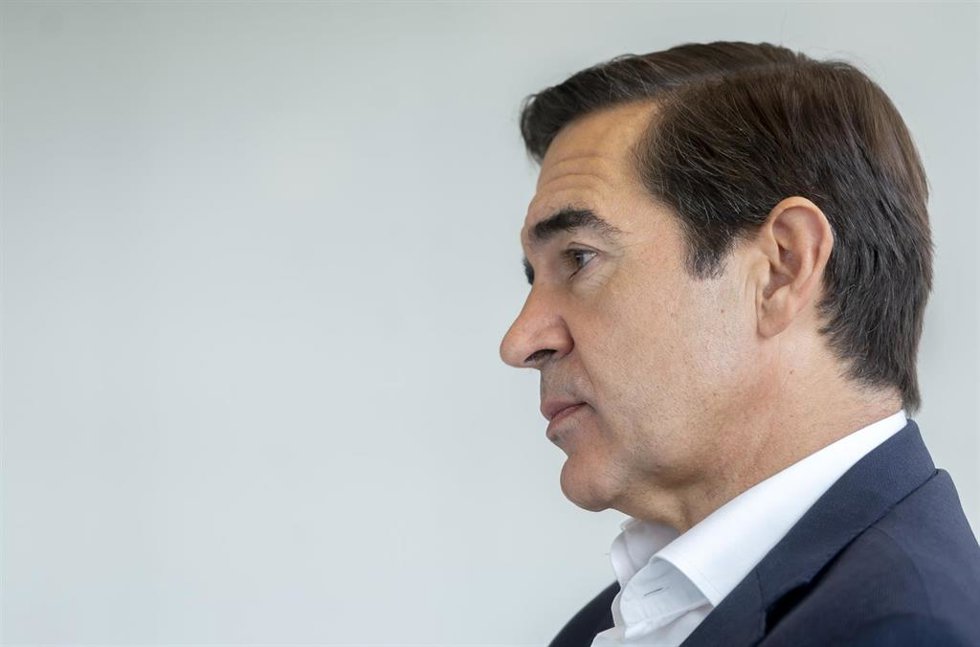 Archivo - El presidente del BBVA, Carlos Torres Vila, durante una entrevista para Europa Press, en el edificio La Vela, en la ciudad del BBVA, a 8 de octubre de 2025, en Madrid (España). 