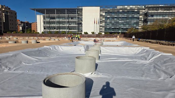 El sistema antiinundaciones del aparcamiento disuasorio de Hacienda permitirá almacenar y laminar 1,4 millones de litros de agua