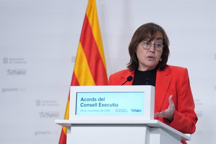 La consellera de Territorio, Vivienda y Transición Ecológica y portavoz del Govern, Sílvia Paneque, en rueda de prensa este martes