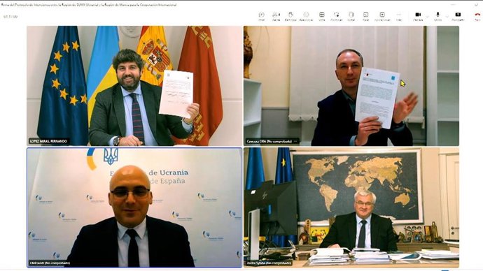 La Región de Murcia firma un protocolo pionero con el territorio ucraniano de Sumy para apoyar su reconstrucción