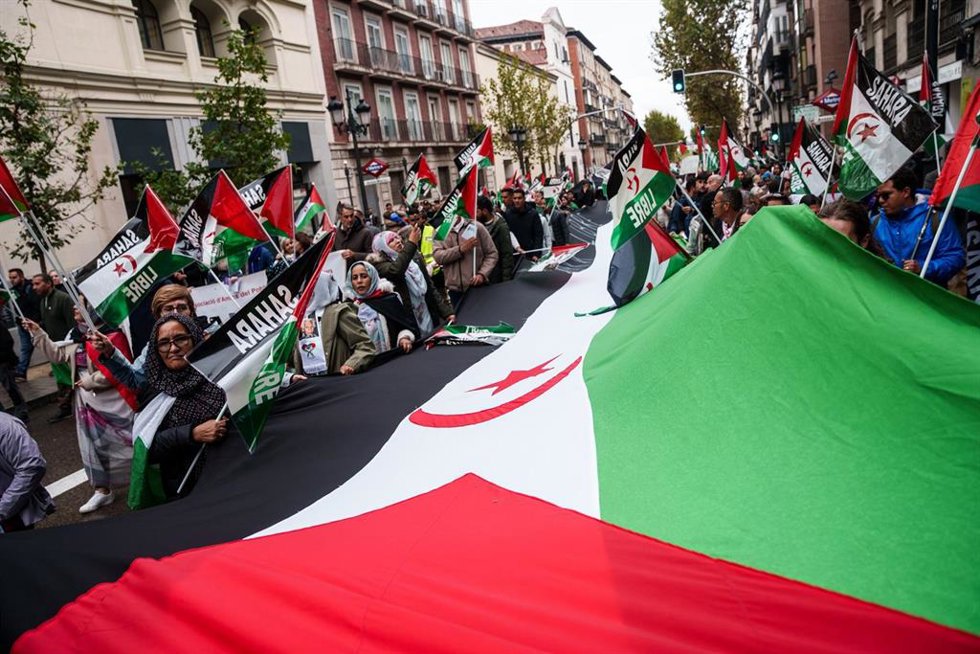 Manifestación 50 años de resistencia del pueblo saharaui, a 15 de noviembre de 2025, en Madrid (España)