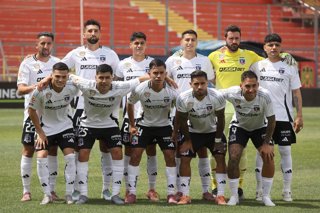 Futbol, Union Espanola vs Colo Colo Fecha 27, Liga de primera 2025. El equipo de Colo Colo es fotografiado durante un partido de la liga de primera disputado en el estadio Santa Laura de Santiago, Chile. 08/11/2025 Dragomir Yankovic/Photosport  Football,