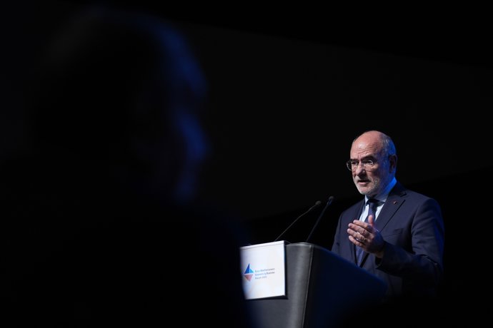 El conseller de Unión Europea y Acción Exterior, Jaume Duch, interviene durante la apertura del Euro-Mediterranean Economic & Business Forum 2025 (Med-Economic Forum), a 18 de noviembre de 2025, en Llotja de Mar, Barcelona, Cataluña (España).