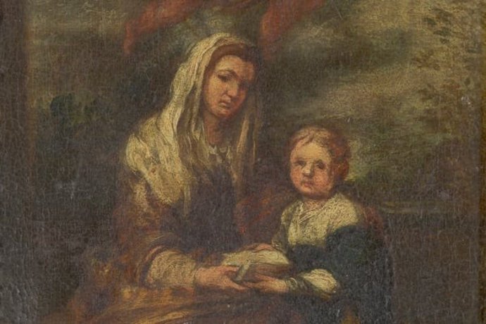 Detalle del boceto para el cuadro 'Santa Ana dando una lección a la Virgen', de Murillo