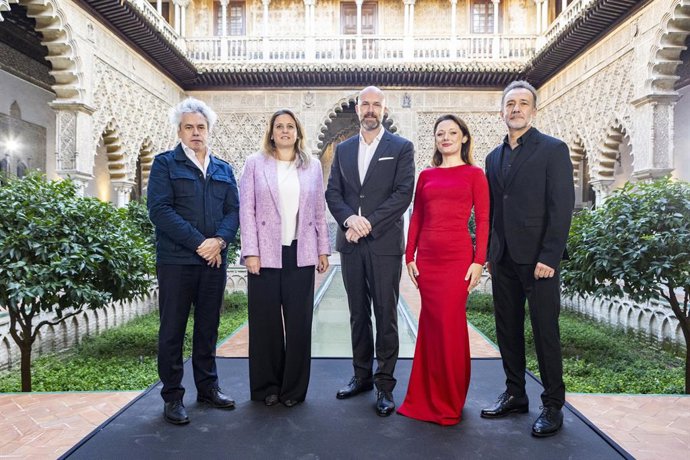 Lectura de nominacions dels Premis de Cinema Europeu en el Real Alcàsser de Sevilla.