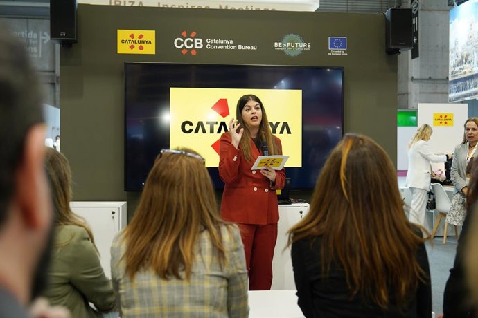 La directora de l'Agència Catalana de Turisme, Arantxa Calvera, durant l'IBTM World Barcelona.