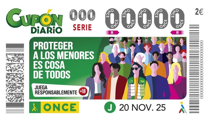Cupón de la ONCE dedicaco al juego responsable.