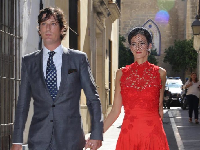 Archivo - Luis Medina y Clara Caruana en la boda de Victoria de Hohenlohe y Maxime Corneille en octubre de 2023