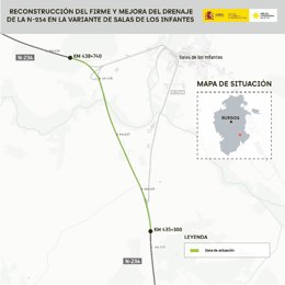 Transportes licita por 6,8 millones las obras de mejora de la N-234 en la variante de Salas de los Infantes (Burgos).
