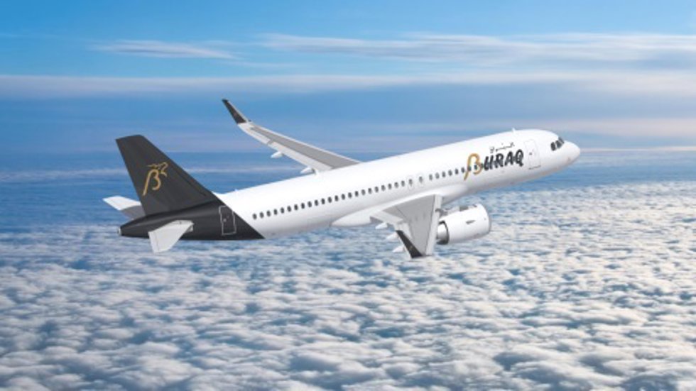 Archivo - Avión de Buraq Air.