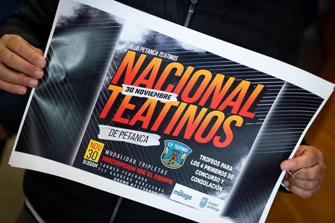 Cartel de Torneo Nacional de Petanca, que se celebra en Málaga
