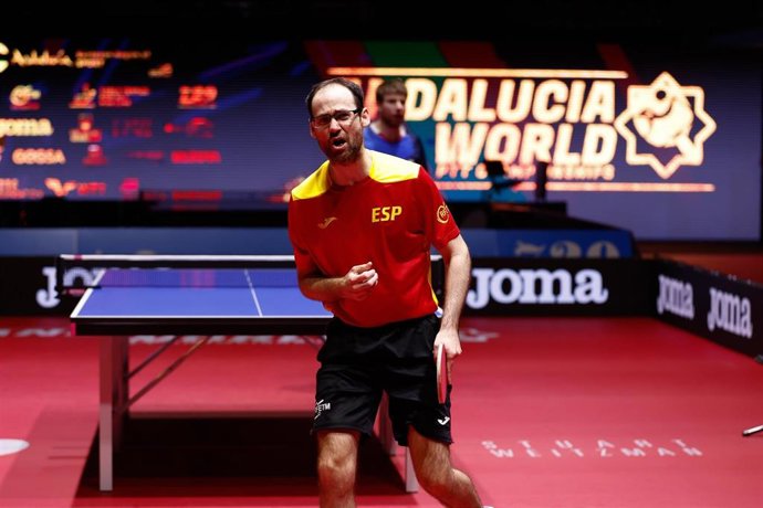 Eduardo Cuesta durante el Mundial Paralímpico de Tenis de Mesa de Granada