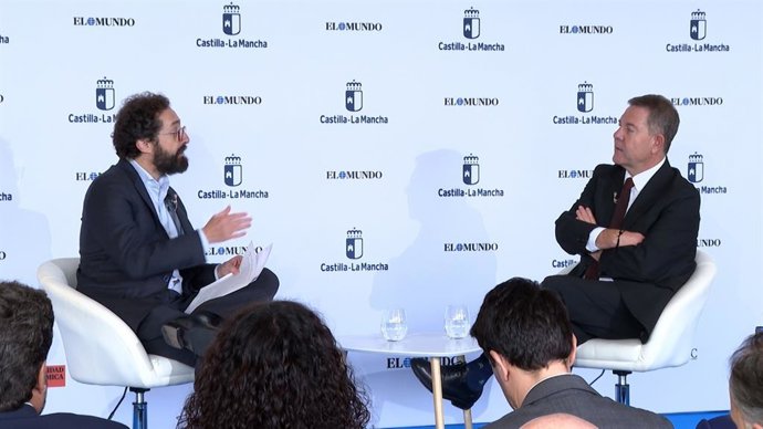 El presidente de Castilla-La Mancha, Emiliano García-Page, protagoniza, en Toledo, el foro La España Vertebrada que organiza el diario El Mundo.