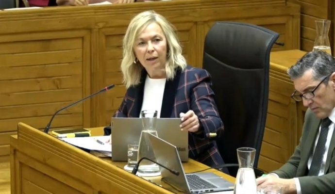 La portavoz de Vox, Sara Álvarez Rouco, interviene en el Pleno Municipal de Gijón.