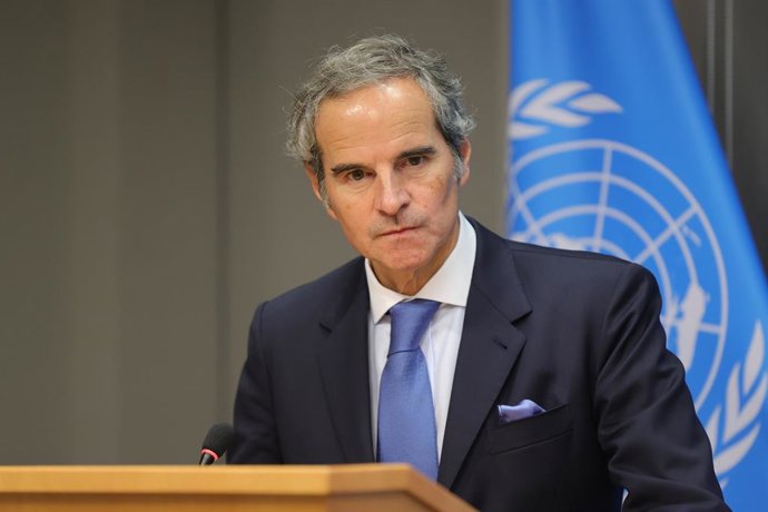 October 29, 2025, New York, Ny, USA: UNITED NATIONS, NEW YORK - OCTOBER 29, 2025: Rafael Mariano Grossi, Director General of the International Atomic Energy Agency (IAEA), briefed reporters after presenting the Agencyâ€s 2024 report to the United Nations.
