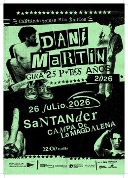 Cartel del concierto de Dani Martín en Santander