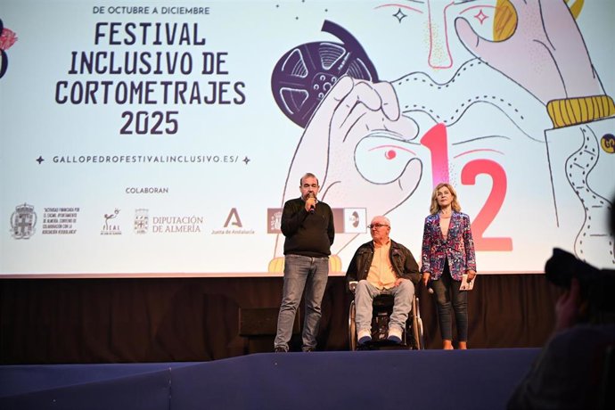Presentación de la nueva sesión del Festival Inclusivo de Cortometrajes 'Gallo Pedro' en el Teatro Cervantes, en el marco de la XXIV edición del Festival Internacional de Cine de Almería (Fical).