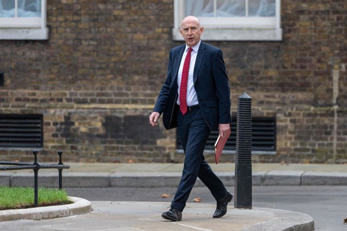 November 18, 2025, London, England, United Kingdom: Defence Secretary JOHN HEALEY, arrives at Downing Street for a weekly Cabinet Meeting.