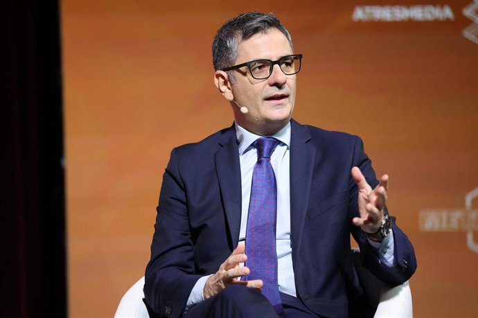 El ministro de la Presidencia, Justicia y Relaciones con las Cortes, Félix Bolaños, interviene durante el foro Metafuturo 2025.
