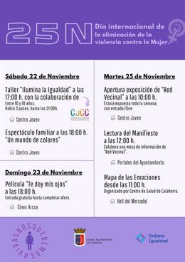 Calahorra se suma a la celebración del 25N con un programa para fomentar la igualdad y prevenir la violencia de género