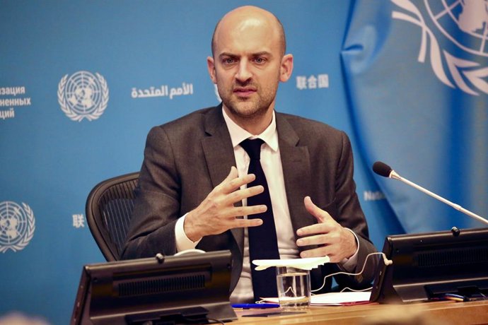 Archivo - 28 July 2025, US, New York City: French Foreign Minister Jean-Noel Barrot, gives a press briefing with Saudi Foreign Minister Faisal bin Farhan Al-Saud, on the Peaceful Settlement of the Question of Palestine and the Implementation of the Two-St