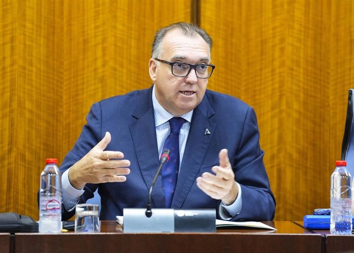 El consejero de Turismo, Arturo Bernal, este jueves durante su comparecencia en comisión.