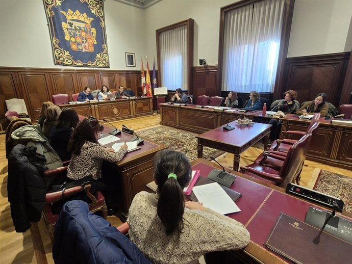 Reunión del Consejo Provincial de la Mujer en la sede de la Diputación de Palencia.