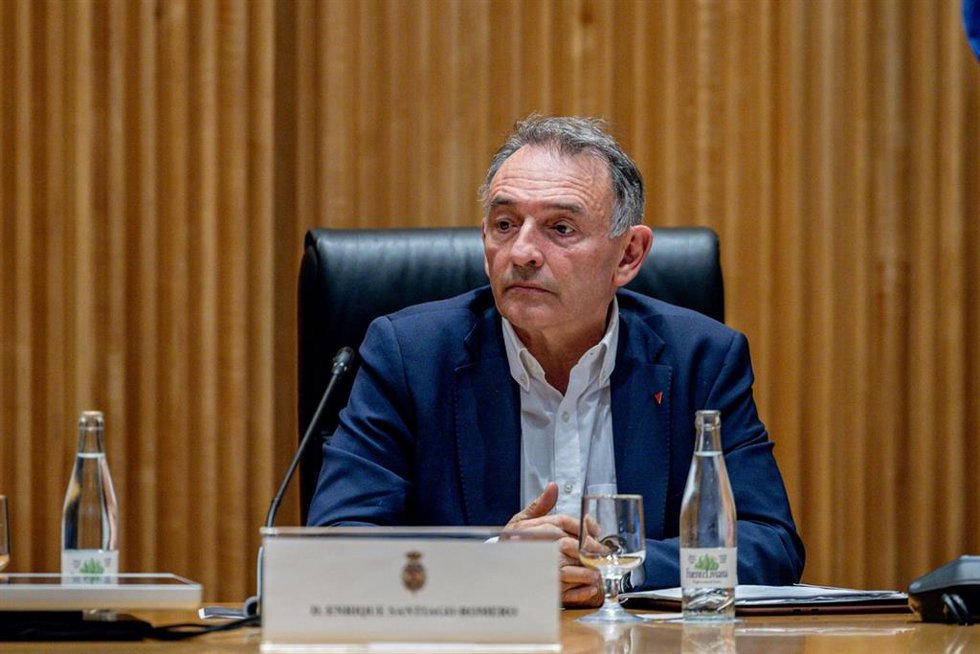 El diputado de Sumar Enrique Santiago durante la celebración de la Jornada El futuro de la Jurisdicción Universal organizada por la Fundación Internacional Baltasar Garzón (FIBGAR), a 4 de noviembre de 2025, en Madrid (España).