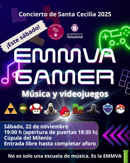 Cartel del concierto 'EMMVA GAMER: Música y Videojuegos'.