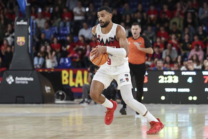 El jugador de Baskonia Timothé Luwawu-Cabarrot, durante el último partido de Liga Endesa disputado en el Palau Blaugrana de Barcelona.