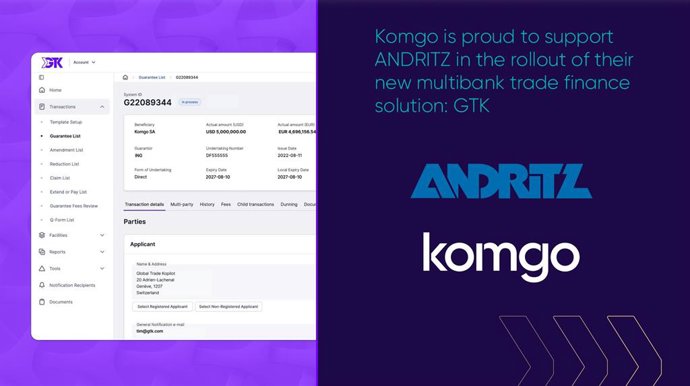Komgo is proud to support ANDRITZ in the rollout of their new multibank trade finance solution: GTK