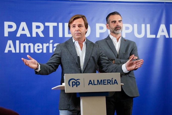El secretario general del PP andaluz, Antonio Repullo, este viernes en Almería