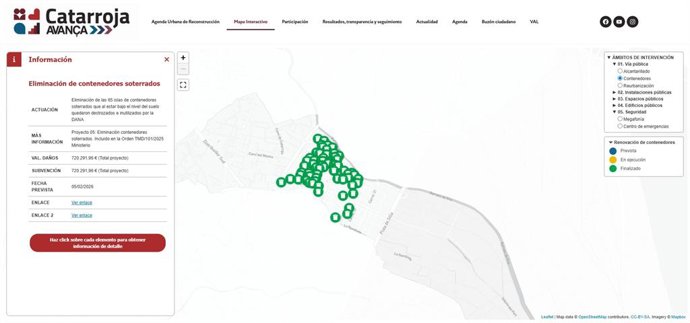 Catarroja llança un mapa interactiu per a consultar l'avanç de les obres de reconstrucció postdana