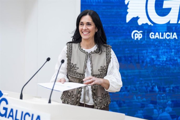 La secretaria general del PPdeG, Paula Prado, en rueda de prensa.