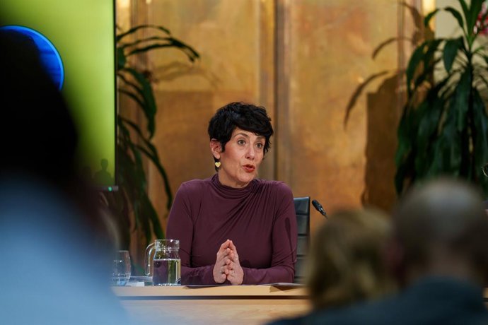 La ministra de Inclusión, Seguridad y Migraciones, Elma Saiz, presenta el Informe sobre la realidad migratoria en España, en la sede del ministerio, a 12 de noviembre de 2025, en Madrid (España). Se presentan las principales líneas y conclusiones del ‘Inf