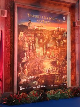 El cartel con el que el Ayuntamiento felicita la Navidad esconde 70 referencias a Madrid, como el Silo de Hortaleza