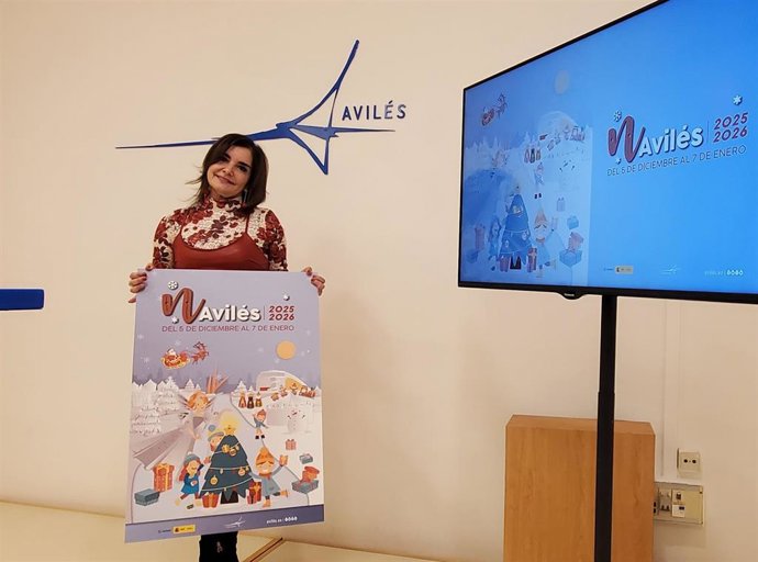 La concejala de Festejos, Yolanda Alonso, presenta la programación de actividades y eventos de la Navidad 25-26 en Avilés.