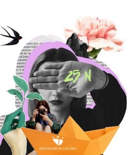 Cartel del 25N de la Diputación de Cáceres
