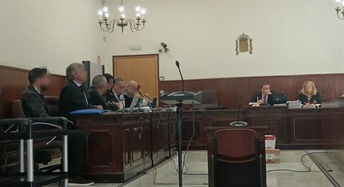 Imagen en sala del primer día del juicio por la muerte por atropello de la reportera gráfica de Huelva.