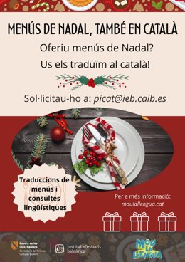 Cartel de la campaña 'Menús de Navidad, también en catalán'