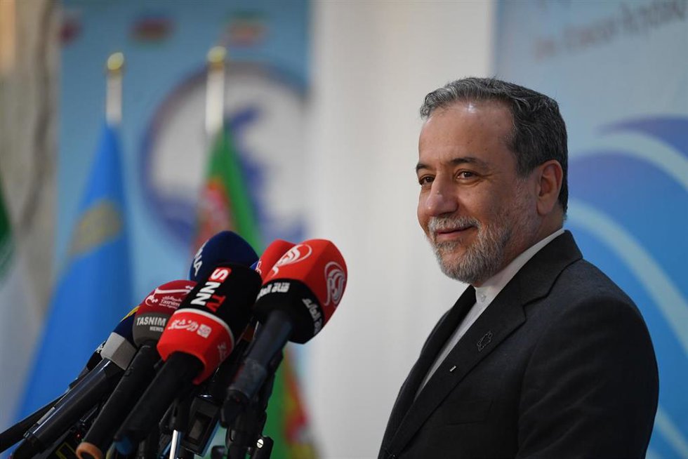 El ministro de Exteriores de Irán, Abbas Araqchi, durante una rueda de prensa en la ciudad de Rasht (archivo)