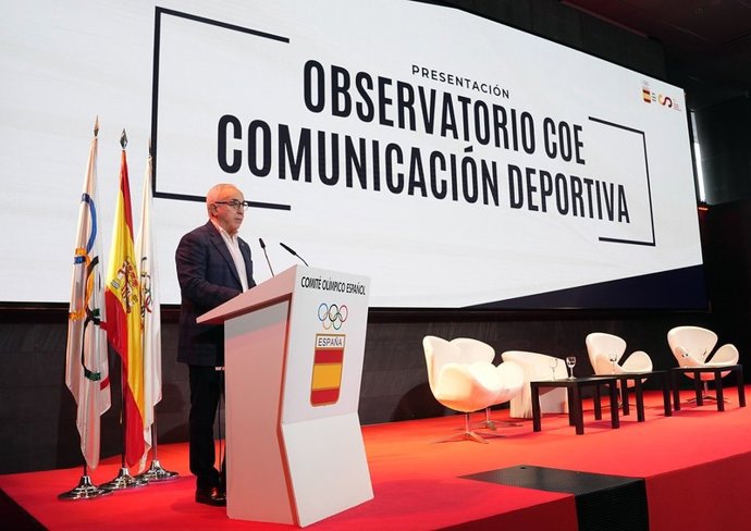 El presidente del Comité Olímpico Español (COE), Alejandro Blanco, presentó el Observatorio COE de Comunicación Deportiva.