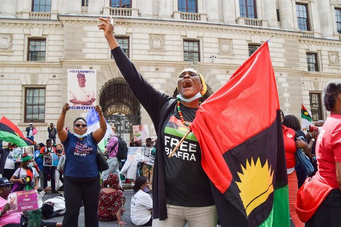 Archivo - Una manifestación en Londres en favor del movimiento separatista de Biafra, en Nigeria (archivo)