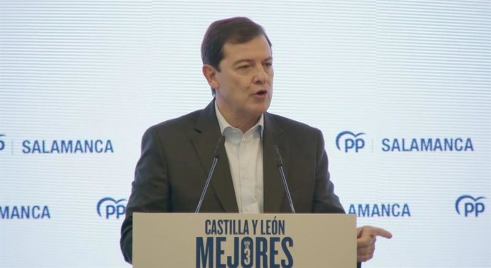 El Presidente Del PP De Castilla Y León, Alfonso Fernández Mañueco, En El Marco De Su Intervención En La Clausura De La Junta Directiva Del PP De Salamanca