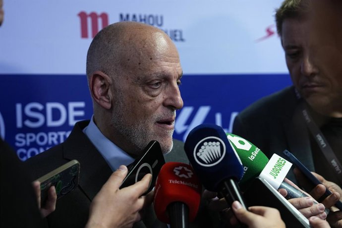 Archivo - Javier Tebas, President of LaLiga, during the ISDE Sports Convention 2025 celebrated at Centro Cultural Galileo on June 06, 2025 in Madrid, Spain.