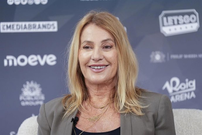La exgimnasta rumana Nadia Comaneci, en una entrevista a Europa Press tras participar en el foro 'Metafuturo' organizado por Atresmedia.  